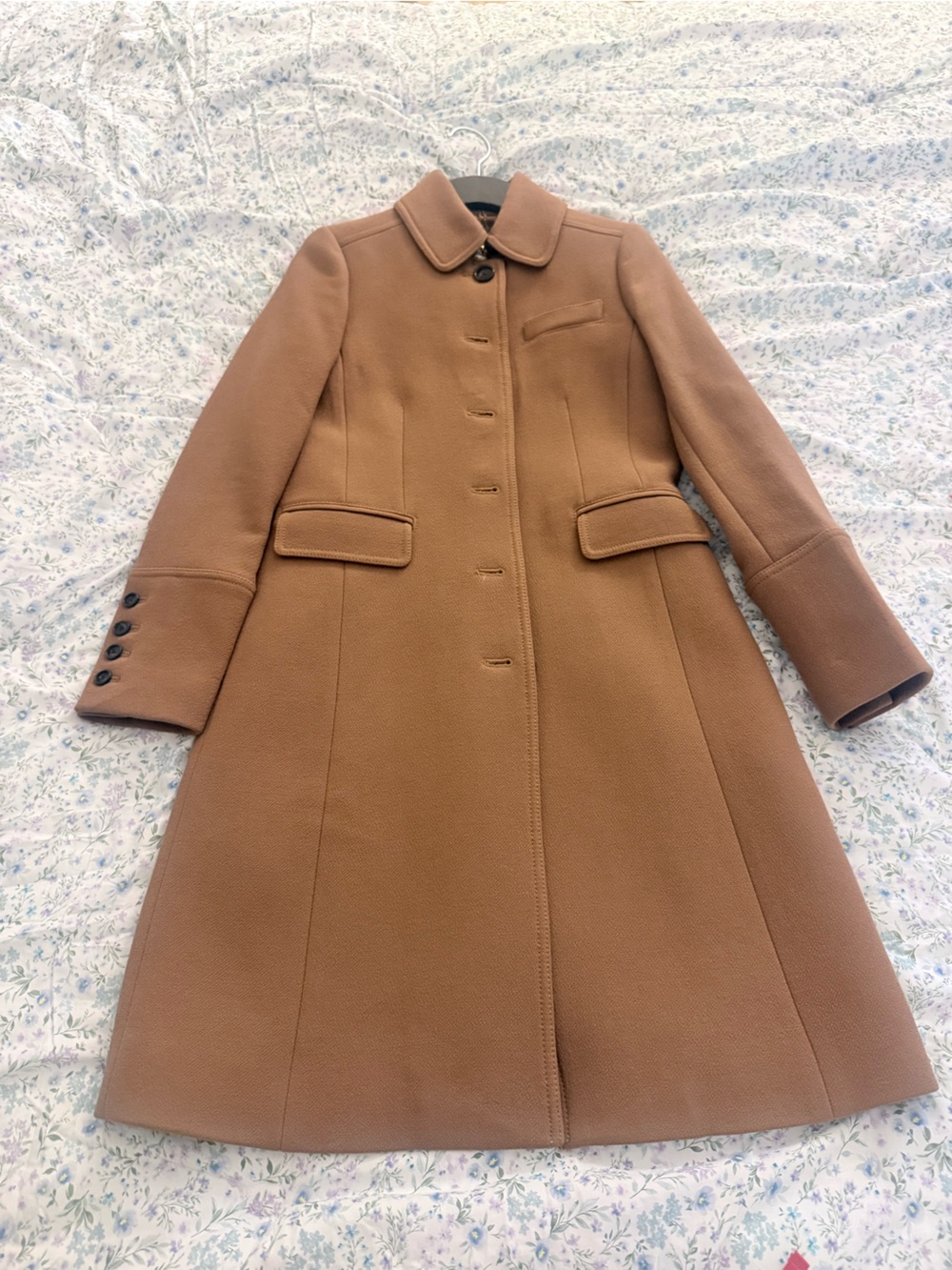 J. Crew Camel Wool Blend A-Line Pea Coat